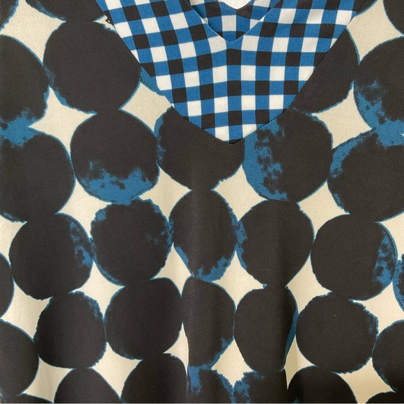 Leota A-Line Shift Dress Blue Black Circle Print Small - Picture 4 of 8